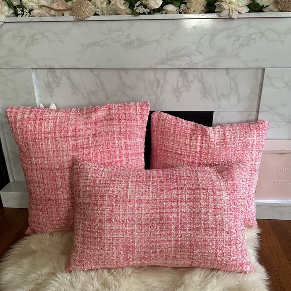 Pink Tweed 18 X 18 Throw Pillow - Picture 4 of 6